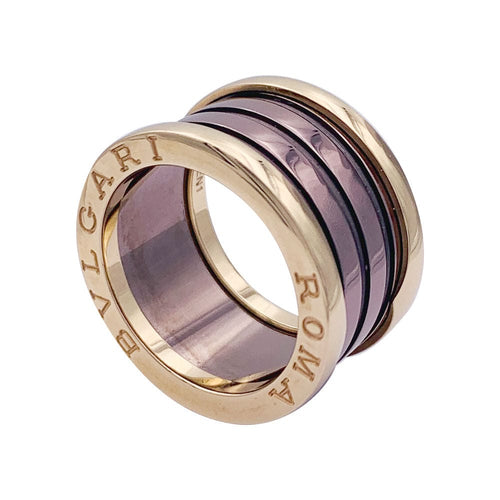 Bague 52 Bague Bulgari, "B.Zero1", or rose, cermet. 58 Facettes 33228