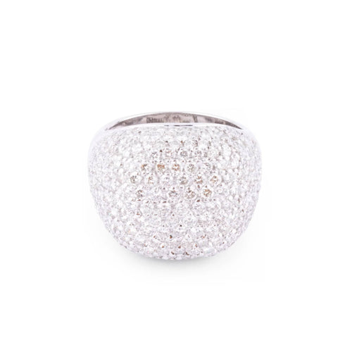 Bague Bague boule en or gris et diamants 58 Facettes 1
