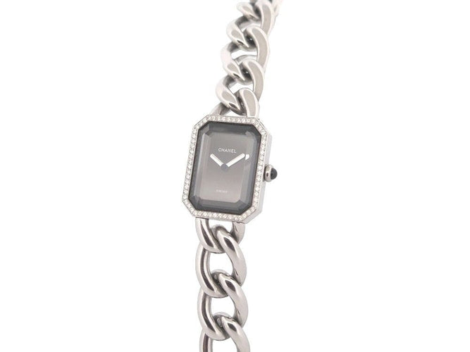 Montre vintage montre CHANEL premiere chaine gourmette gm diamant quartz 58 Facettes 253634