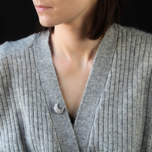 Broche Broche ancienne croissant de lune en diamants 58 Facettes 22-486