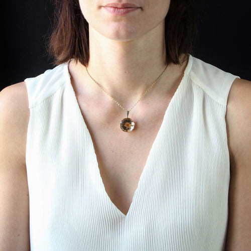 Pendentif Pendentif or jaune citrine vintage 58 Facettes 20-376