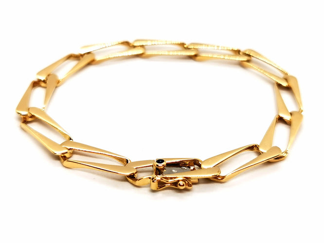 Bracelet Caplain Saint André Bracelet Maille gourmette Or jaune Saphir 58 Facettes 1552084CN