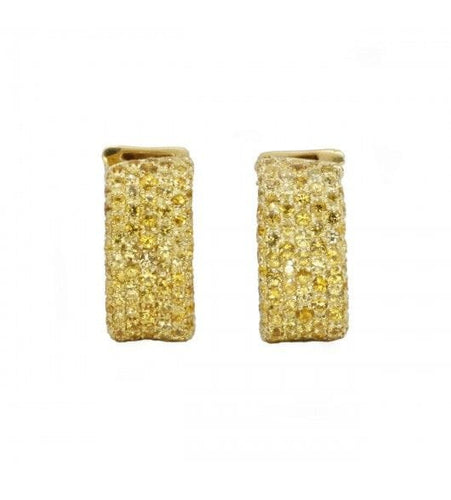 Boucles d'oreilles 2cm x 1cm / Jaune / Or 750 Boucles d'oreilles Saphirs jaune 58 Facettes 190057R