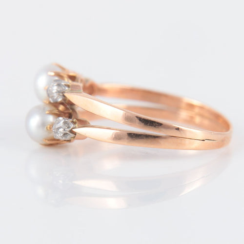 Bague 53 Bague Toi & Moi perles 58 Facettes P6L4