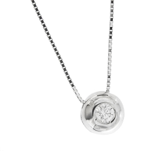 Collier Collier or blanc avec diamant de 0,15 ct 58 Facettes 25854