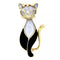 Broche Broche "Chat", or jaune, nacre, onyx, diamants. 58 Facettes 32695