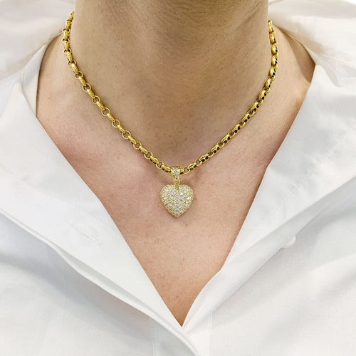 Pendentif Pendentif Coeur or jaune et diamants. 58 Facettes 32610