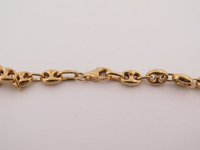 Collier parure collier + boucles d'oreilles maille grain de cafe or 18k 58 Facettes 258005