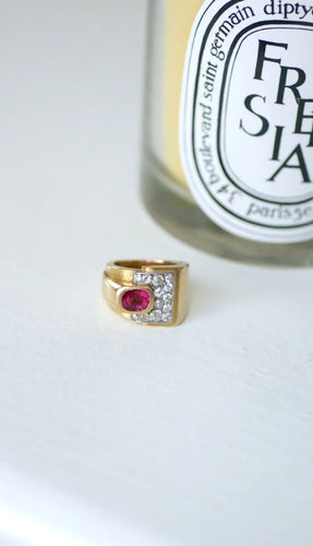 Bague Bague Tank tourmaline rose et diamants 58 Facettes