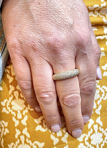 Bague Bague jonc en Or jaune & diamants 58 Facettes