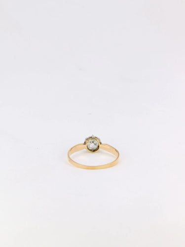 Bague 54 Solitaire Or rose Diamant coussin 58 Facettes J217