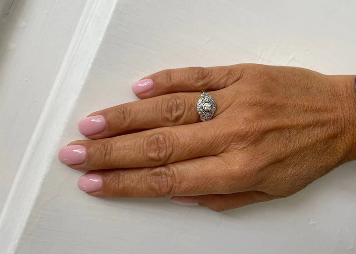 Bague 53 Bague filigrane Or Diamants 58 Facettes