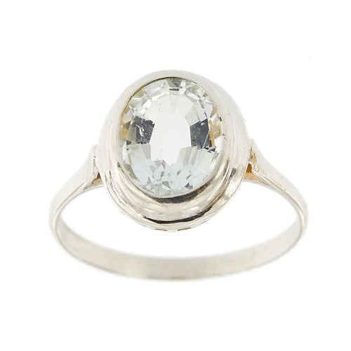 Bague 59 Bague Or blanc Aigue-marine 58 Facettes 27600