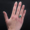 Bague 55 Bague ancienne émeraude et diamants rectangulaire 58 Facettes 22-490