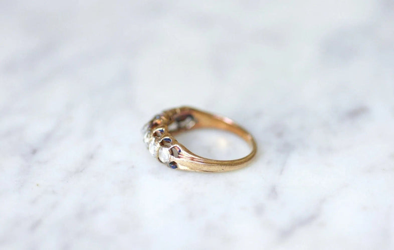 Bague Bague jarretière, diamants taillés rose 58 Facettes