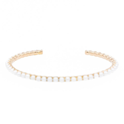 Bracelet Ginette NY Bracelet Jonc Open Pearl Bang Or rose Perle 58 Facettes 2394623CN