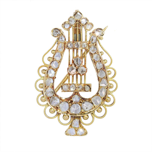 Broche Broche - Diamants et Harmonie : Broche-Pendentif Lyre Or 1870 58 Facettes 24003-0230