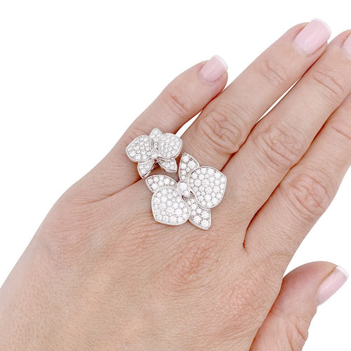 Bague 54 Bague Cartier, "Caresse d'Orchidées", or blanc, diamants. 58 Facettes 33162