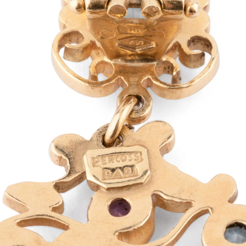 Boucles d'oreilles Boucles d'oreilles or jaune Fleurs du créateur Papi Percossi 58 Facettes