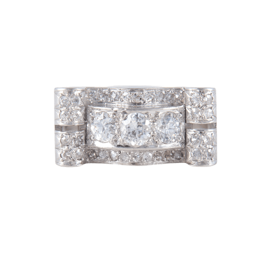 Bague Bague Tank Platine Diamants 58 Facettes 1