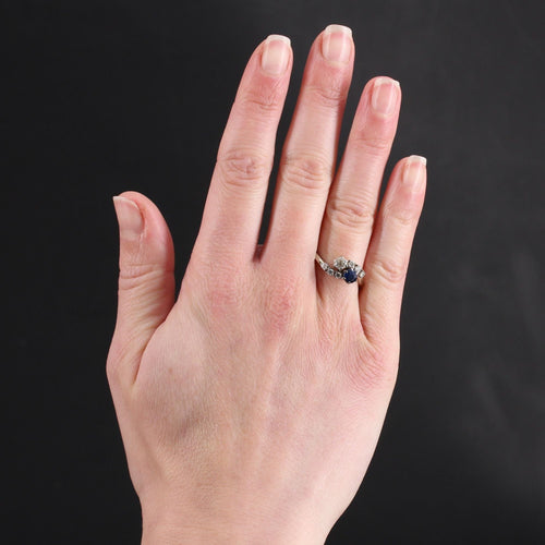 Bague 52 Bague toi et moi or blanc saphir diamants 58 Facettes 22-523