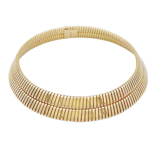 Collier Collier Bulgari vintage, "Tubogas", or jaune. 58 Facettes 32914