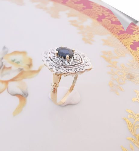 Bague Bague Marquise Saphir Diamants 58 Facettes AA 1512