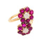 Bague 54 Bague fleurettes en or jaune, diamants et rubis. 58 Facettes 31310
