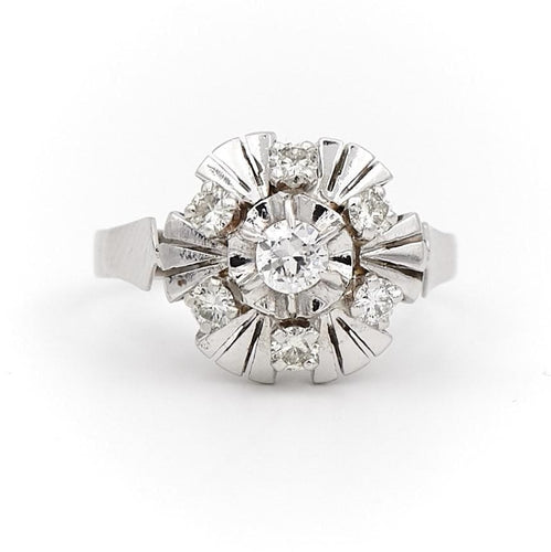 Bague 53 Bague Marguerite Or blanc Diamant 58 Facettes 2058074CN