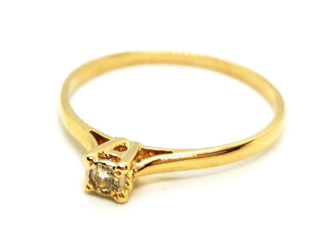 Bague 54 Bague Solitaire Or jaune Diamant 58 Facettes 1292339CN