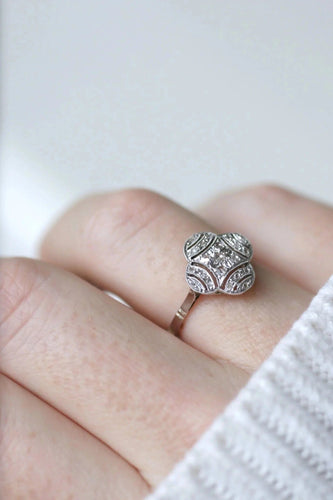 Bague Bague quadrilobée Art Deco diamants 58 Facettes