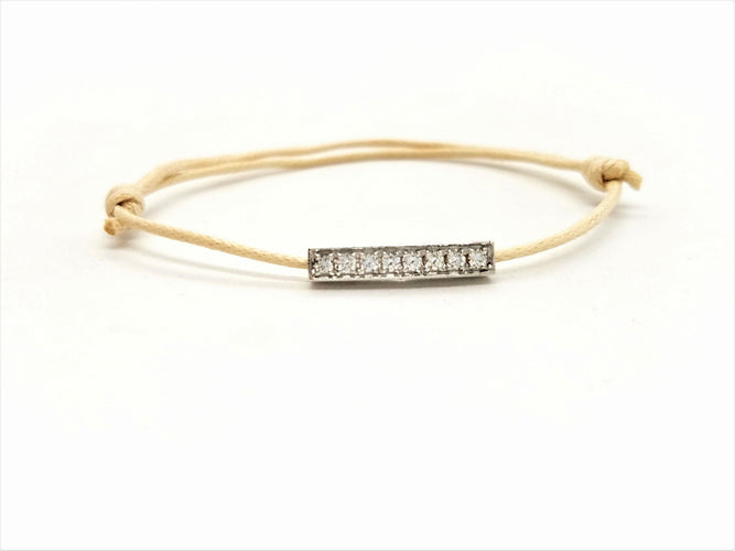 Bracelet Bracelet Cordon Or blanc Diamant 58 Facettes 578872RV