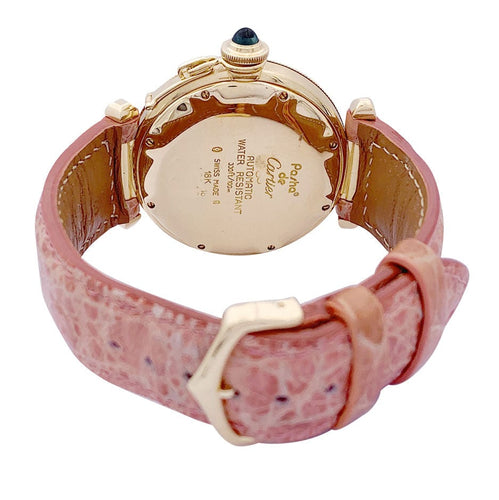 Montre Montre Cartier "Pasha" or jaune, cuir. 58 Facettes 33506