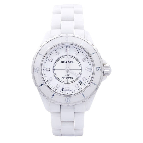 Montre Montre Chanel "J12" céramique blanche, diamants. 58 Facettes 33570