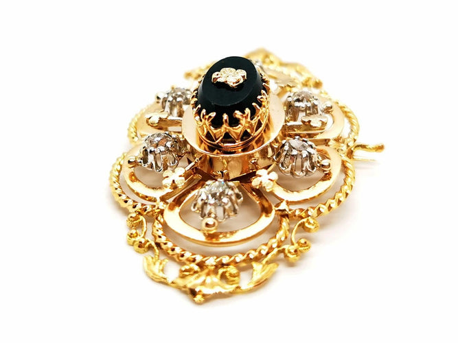 Broche Broche Art déco Or jaune Onyx 58 Facettes 1599613CN