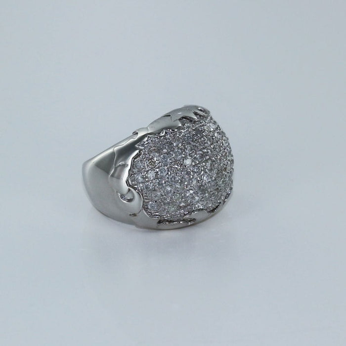 Bague 55 Bague boule Or blanc Diamant 58 Facettes