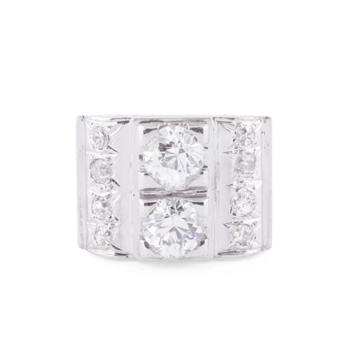 Bague Bague platine en diamant 1930 58 Facettes