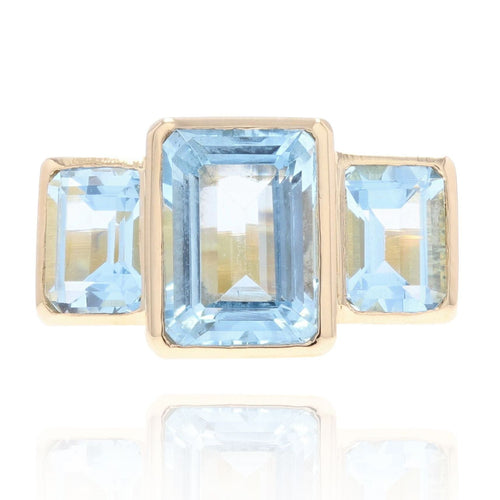 Bague 51 Bague aigue-marines or jaune géométrique 58 Facettes 22-267