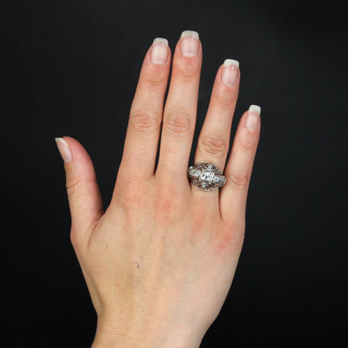 Bague 52 Bague dôme diamants vintage 58 Facettes 21-739