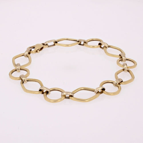 Bracelet Bracelet or jaune maillons alternés 58 Facettes CVBR31