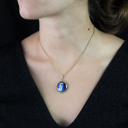 Pendentif Pendentif vintage émail de Limoges et or 58 Facettes 19-228