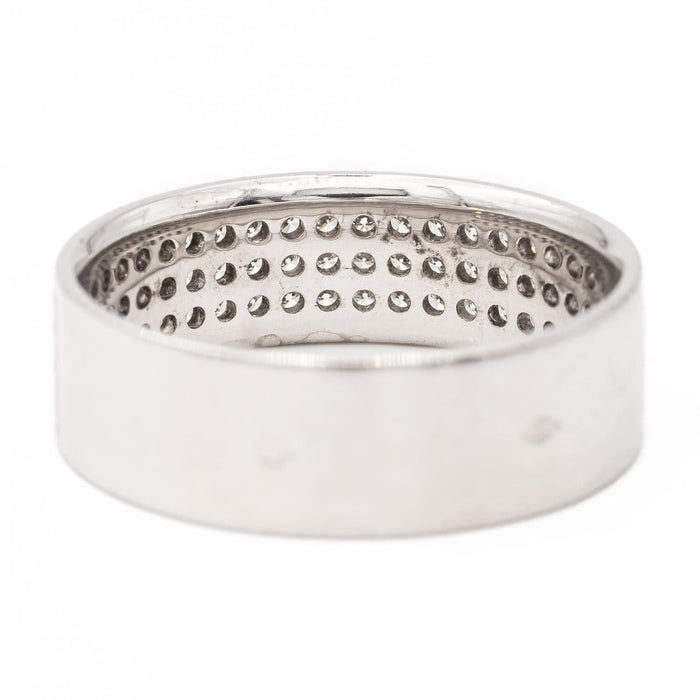 Bague 53 Bague demi alliance Or blanc Diamant 58 Facettes 2303326CN