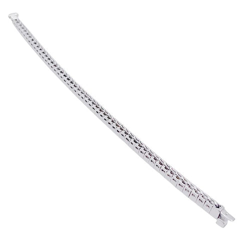 Bracelet Bracelet ligne or blanc et diamants taille princesse. 58 Facettes 32893