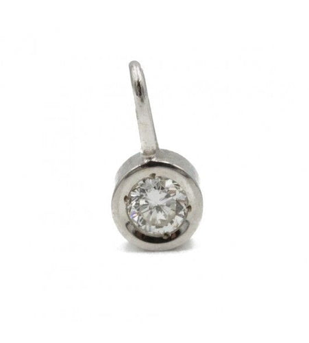 Pendentif Blanc/Gris / Or 750 Pendentif solitaire  0.10ct 58 Facettes 220382R