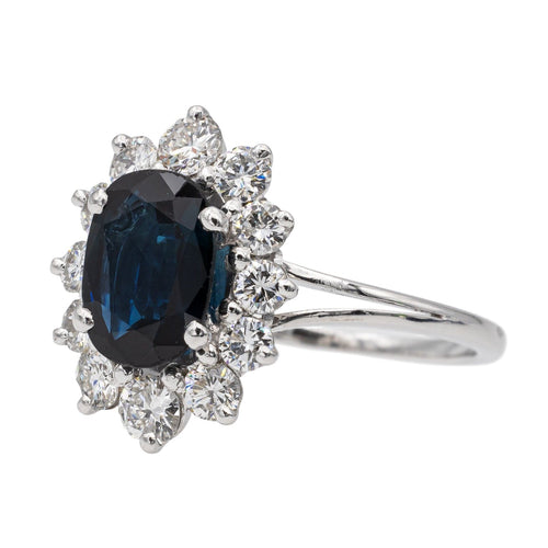 Bague 59 Bague Pompadour Or blanc Saphir 58 Facettes 2543081CN