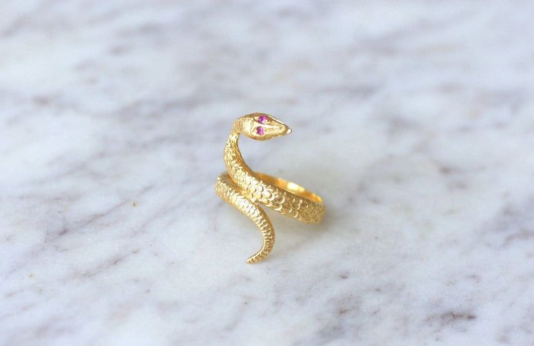 Bague Bague vintage serpent enroulé or jaune 58 Facettes