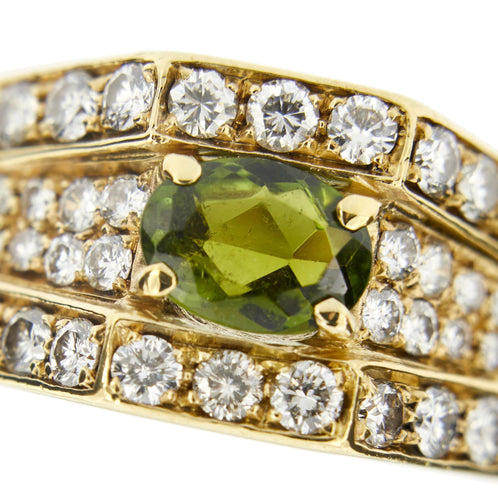 Bague 51 Bague tourmaline verte et diamants 58 Facettes 9777