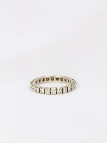 Bague Alliance américaine en or blanc et diamants 58 Facettes J68