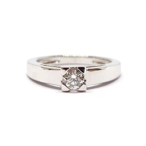 Bague Solitaire diamant or blanc 58 Facettes