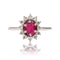 Bague 57 Bague marguerite rubis saphirs blancs 58 Facettes 23-272